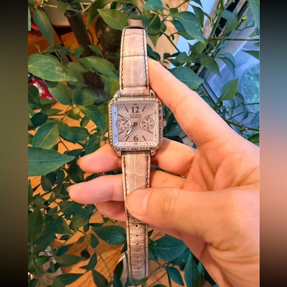 Citizen Silver 32 mm Square Dial Eco-drive watch